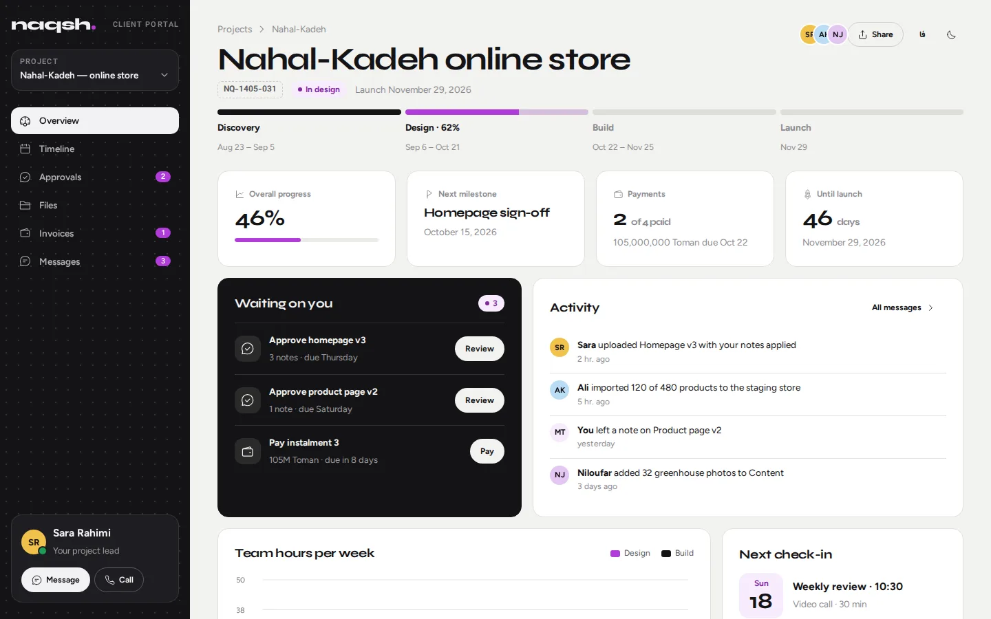 Brief — Dashboard (English, Desktop)