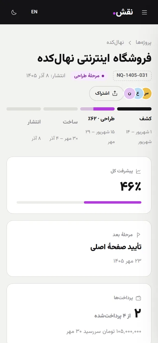 Brief — Dashboard (فارسی, Mobile)