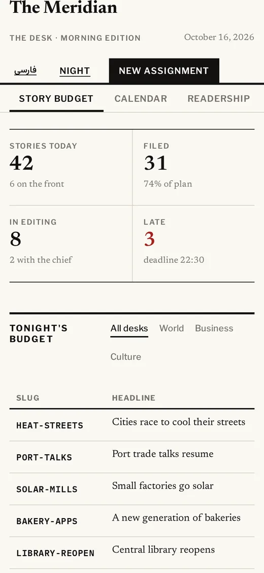 Broadsheet — Dashboard (English, Mobile)