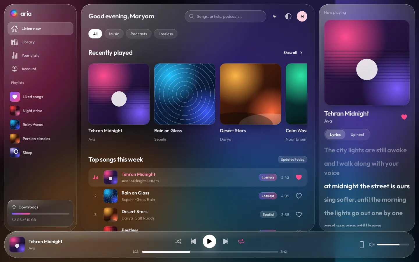 Lucent — Dashboard (English, Desktop)