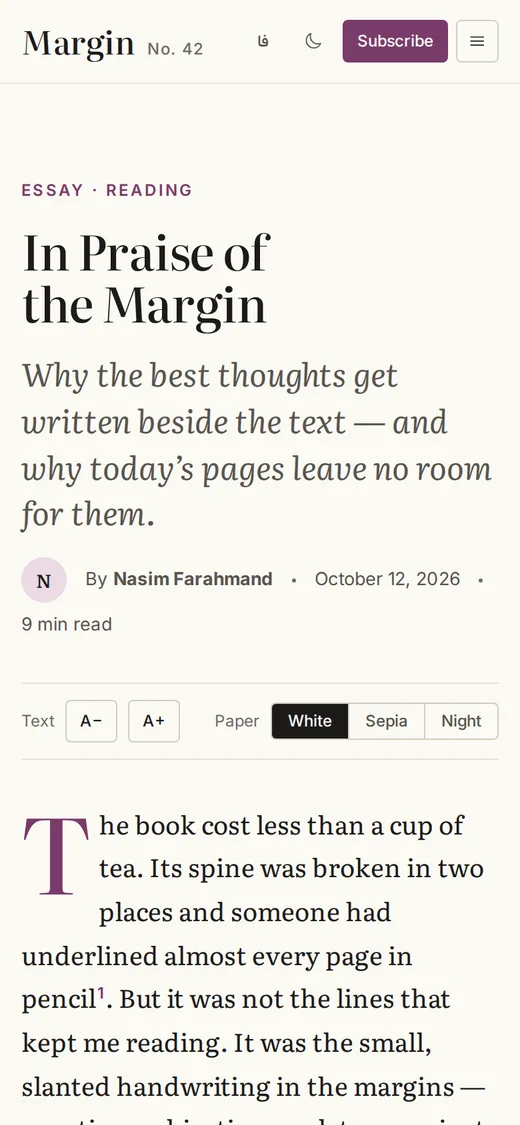 Margin — Site (English, Mobile)