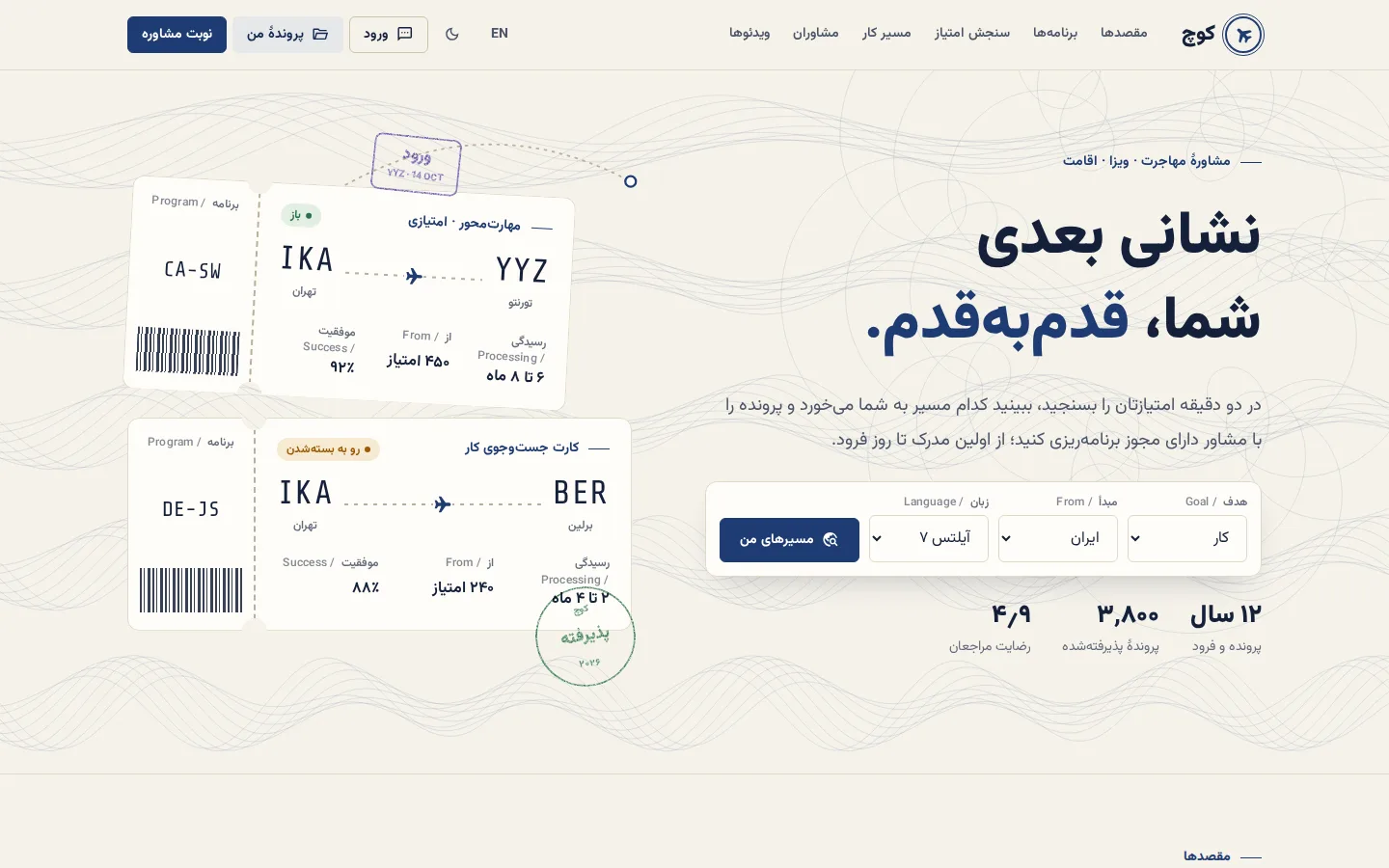 Passage — Site (فارسی, Desktop)