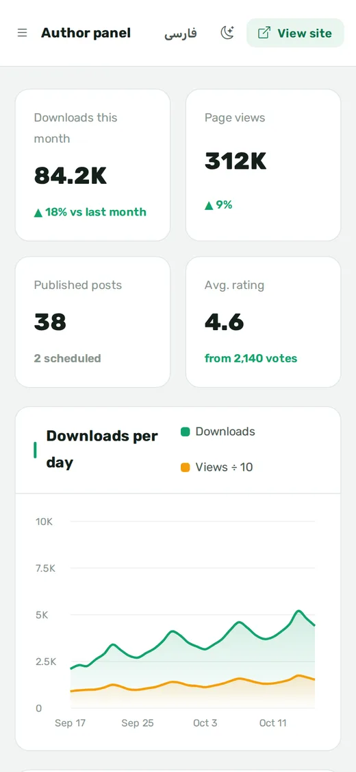 Sideload — Dashboard (English, Mobile)