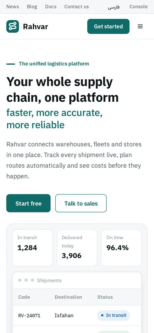 Stratus — سایت (English, موبایل)